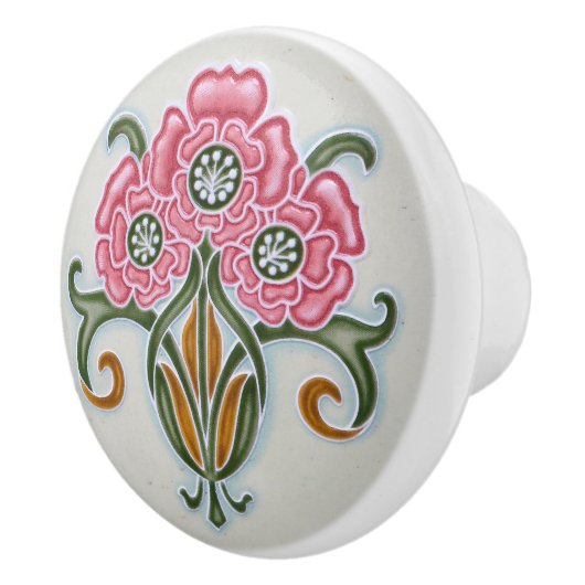 アールヌーボーフローラ家具 セラミックノブ (右)