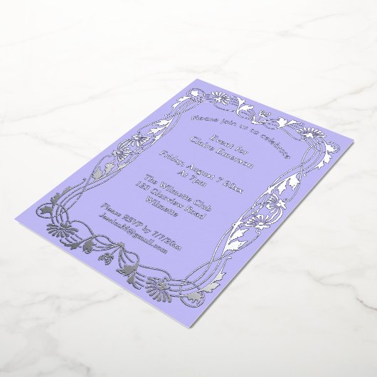 アールヌーボーフローラ枠の招待状 箔招待状 (回転した状態)