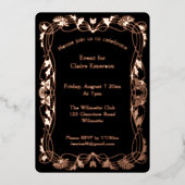 アールヌーボーフローラ枠の招待状 箔招待状 (正面)