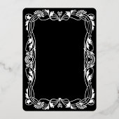 アールヌーボーフローラ枠の招待状 箔招待状 (裏面)