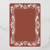 アールヌーボーフローラ枠の招待状 箔招待状 (裏面)