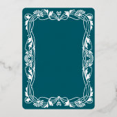 アールヌーボーフローラ枠の招待状 箔招待状 (裏面)