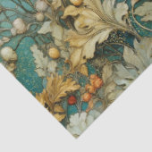 アールヌーボーフローラ秋ティール(緑がかった色)エフェメラデクページ 薄葉紙 (詳細)