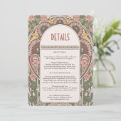 アールヌーボーフローラ結婚の詳細エンクロージャカード 招待状 (スタンド正面)