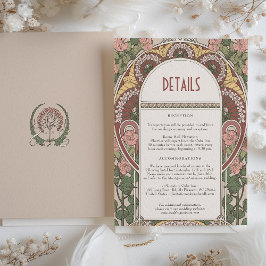 アールヌーボーフローラ結婚の詳細エンクロージャカード 招待状