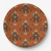 アールヌーボーフローラ結婚ブケッツ誕生日 ペーパープレート (正面)