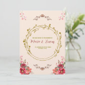 アールヌーボーフローラ結婚式招待状 招待状 (スタンド正面)