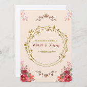 アールヌーボーフローラ結婚式招待状 招待状 (正面/裏面)