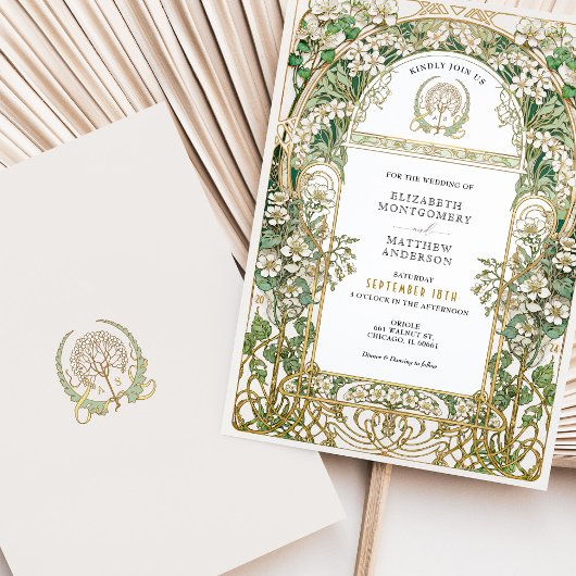 アールヌーボーフローラ結婚式招待状 招待状