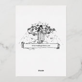 アールヌーボーフローラ縁どつる植物バイウォルタークレーン 箔招待状 (裏面)