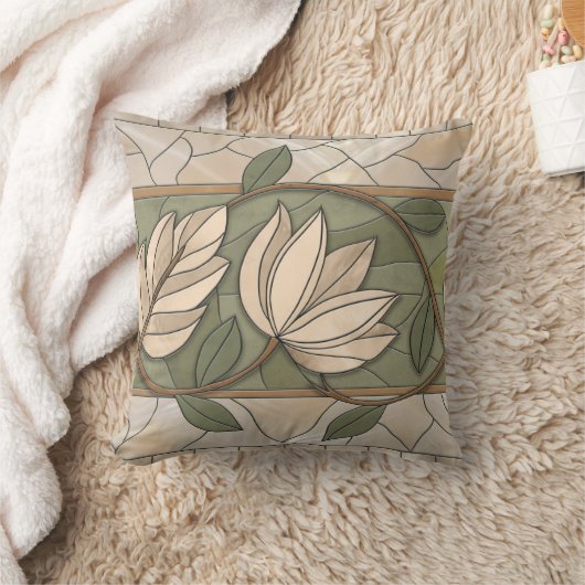 アールヌーボーフローラ縁どオーナメント クッション (ブランケット)