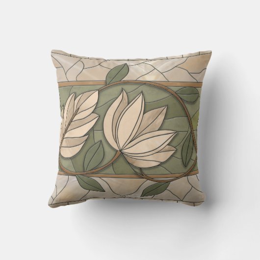 アールヌーボーフローラ縁どオーナメント クッション (裏面)