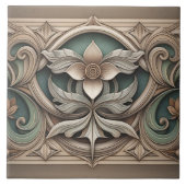 アールヌーボーフローラ縁どオーナメント タイル (正面)