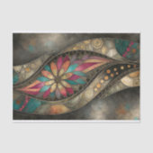 アールヌーボーフローラ金ゴールドティール(緑がかった色)デクページ 薄葉紙 (正面)