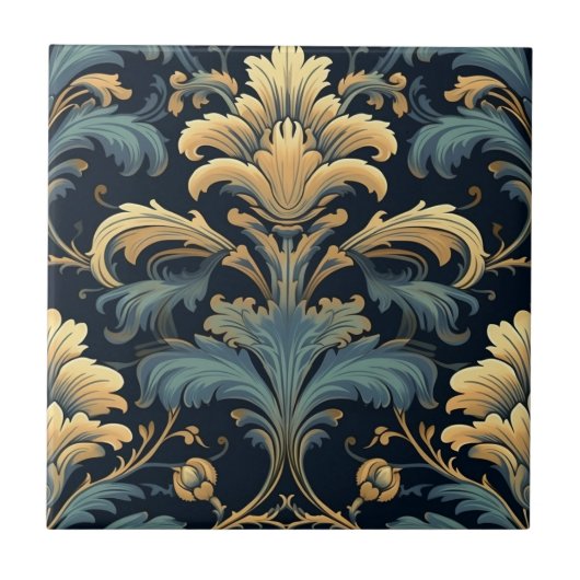 アールヌーボーフローラ タイル (正面)