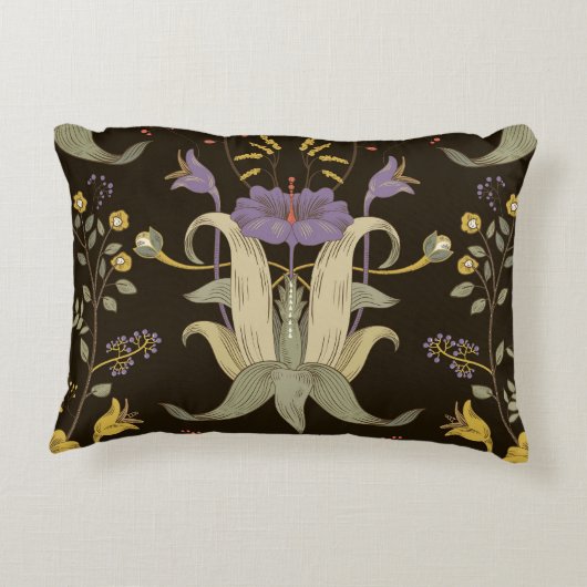 アールヌーボーフローラ:ヴィンテージパターン アクセントクッション (裏面)