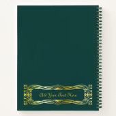 アールヌーボーブックカバー植物モティフス金ゴールドグリーン ノートブック (裏面)