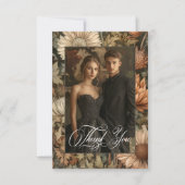 アールヌーボーブラウンウィリアム結婚モリスフローラ サンキューカード (正面)