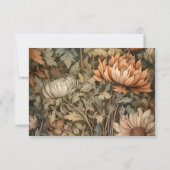 アールヌーボーブラウンウィリアム結婚モリスフローラ セーブザデート (裏面)