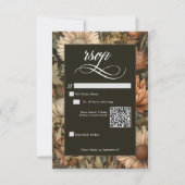 アールヌーボーブラウンウィリアム結婚モリスフローラ 出欠カード (正面)