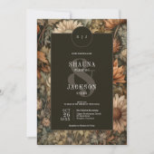 アールヌーボーブラウンウィリアム結婚モリスフローラ 招待状 (正面)