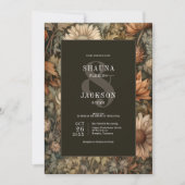 アールヌーボーブラウンウィリアム結婚モリスフローラ 招待状 (正面)