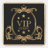 アールヌーボーブラックと王室の金ゴールド結婚VIP スクエアシール (正面)