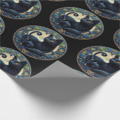 アールヌーボーブラックキャットケルト包み紙 ラッピングペーパー (角)