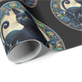 アールヌーボーブラックキャットケルト包み紙 ラッピングペーパー (ロールコーナー)