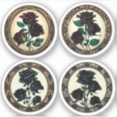 アールヌーボーブラックバラレッドローズ品揃え#1 シール (正面)