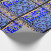 アールヌーボーブラック紫アイリス包装紙 ラッピングペーパー (角)