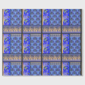 アールヌーボーブラック紫アイリス包装紙 ラッピングペーパー (フラット)