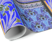 アールヌーボーブラック紫アイリス包装紙 ラッピングペーパー (ロールコーナー)