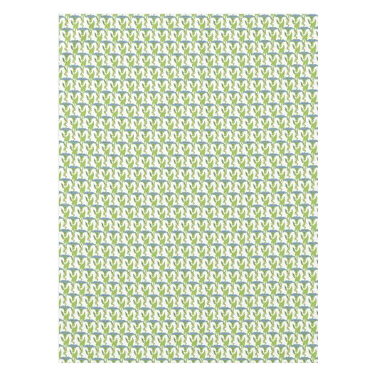 アールヌーボーブルーイポモアフローラ壁紙ダマスク テーブルクロス (正面)