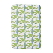 アールヌーボーブルーイポモアフローラ壁紙ダマスク バスマット (正面縦)