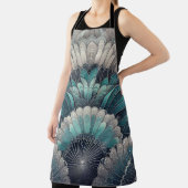 アールヌーボーブルーエレガントシルバーファン エプロン (インサイチュ)