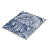 アールヌーボーブルーフローラアンティークルックかわいらし タイル (側面)