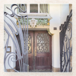 アールヌーボープラハドア ガラスコースター