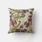 アールヌーボープラムグリーンフローラ装飾用クッション クッション (裏面)
