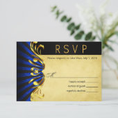 アールヌーボーベガスRSVP |の金ゴールドの青 出欠カード (スタンド正面)