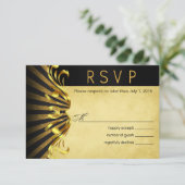 アールヌーボーベガスRSVP |の金ゴールドの黒 出欠カード (スタンド正面)