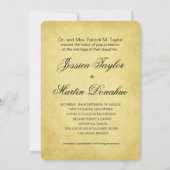 アールヌーボーベガ結婚ス|金ゴールド青 招待状 (裏面)