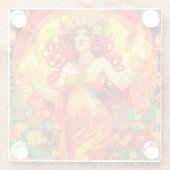 アールヌーボーベルタンセルティック春 ガラスコースター (裏面)