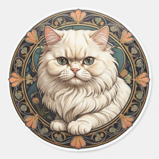 アールヌーボーペルシャ猫 ラウンドシール