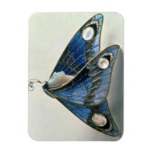アールヌーボーペンダント型枠に蝶, c.190 マグネット (縦)