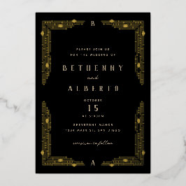 アールヌーボーホイ縁どル招待状 箔招待状