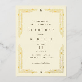 アールヌーボーホイ縁どル招待状 箔招待状