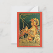 アールヌーボーホットチョコレートフローラ広告 ノートカード (正面)