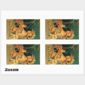 アールヌーボーホットチョコレートフローラ広告 長方形シール (シート)