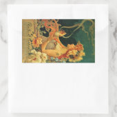 アールヌーボーホットチョコレートフローラ広告 長方形シール (バッグ)